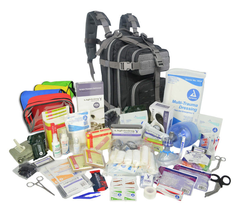 Lightning X Stocked EMS/EMT Trauma & Bleeding First Aid Responder Medical Backpack Kit