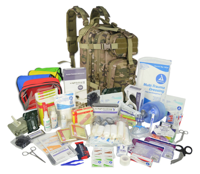 Lightning X Stocked EMS/EMT Trauma & Bleeding First Aid Responder Medical Backpack Kit